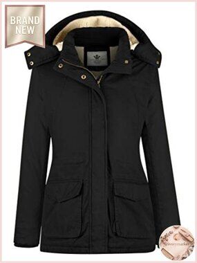 Women's Sherpa Lined Parka Coat Heavy Winter Jacket with Hood